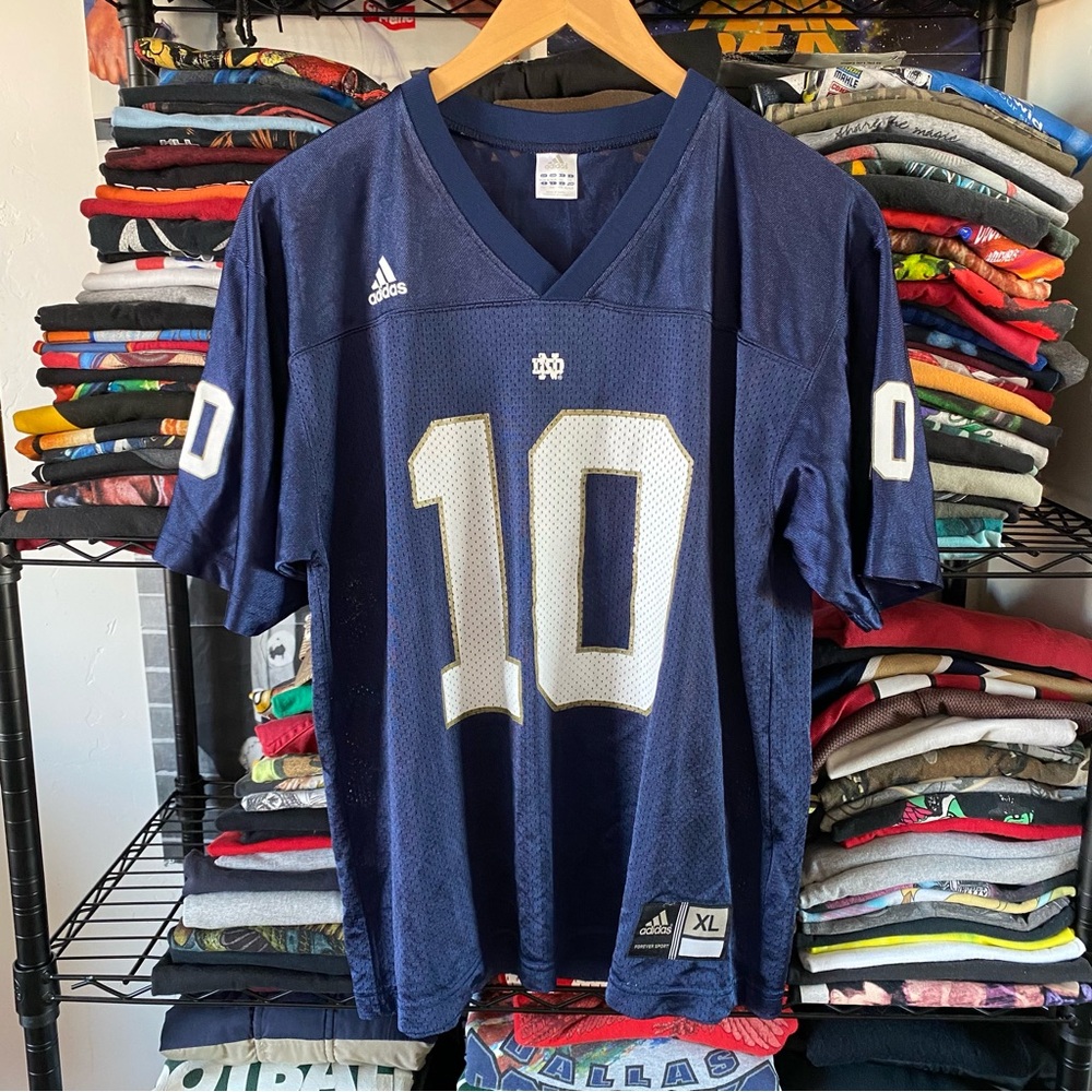 Vintage Adidas Notre Dame Fighting Irish Football Jersey #10 NCAA Collegiate